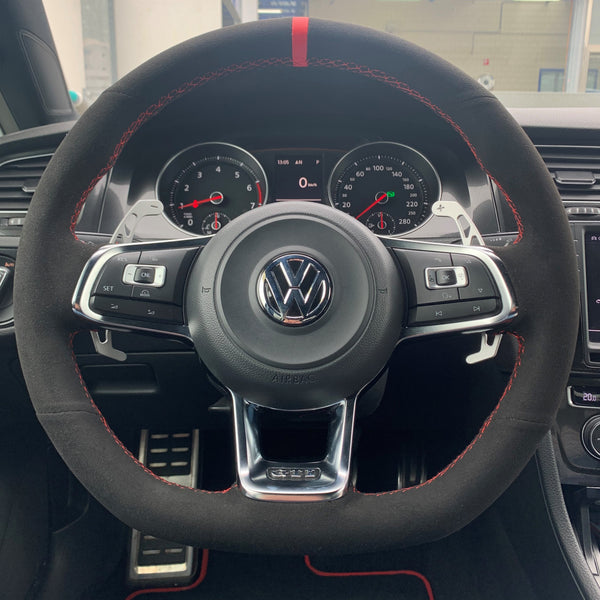 JDtuning® Golf 7 Premium Alcantara stuurhoes DSG GTI R Scirocco Passat Volkswagen – Rood