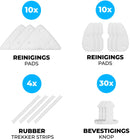 Arclit® | Ensemble d'éponges nettoyantes magnétiques pour vitres | 64 pièces | Kit de recharge d'accessoires | Compatible avec les vitres blanches de 15 à 42 mm