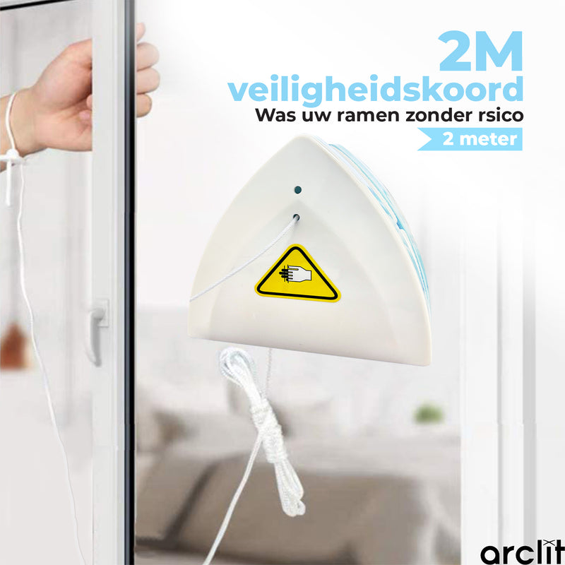 Arclit® | Magnetische ramenwasser 15-42mm Triple Glas | Geschikt voor Dubbel en Driedubbelglas HR / HR+++ | Verstelbare ruitenreiniger & Raamwisser