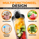 BODYIT® - Draagbare Blender met Extra Accessoires - 700ml – 6 Mesjes – Portable Blender To Go – USB-C - Oplaadbare Blenders met Accu – Draadloze Smoothie & Shake Maker - Zwart