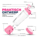 BODYIT® - Draagbare Blender met Extra Accessoires - 700ml – 6 Mesjes – Portable Blender To Go – USB-C - Oplaadbare Blenders met Accu – Draadloze Smoothie & Shake Maker - Roze