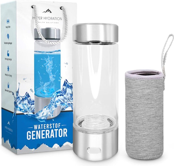 Hyperhydratation - Wasserstoffgenerator - H2-Wasser - Wassergenerator - 450 ml - Wasserstoffwassergenerator - Gesundes Wasser - Wasserflasche - Wasserfilterflasche - Superfood - Anti-Age - Erwachsene - Trinkflasche