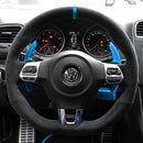 JDtuning® | Premium Alcantara Lenkradbezug | Passend für Golf 6 DSG GTD GTI R Scirocco Passat Polo Tiguan Volkswagen - Rot/Blau