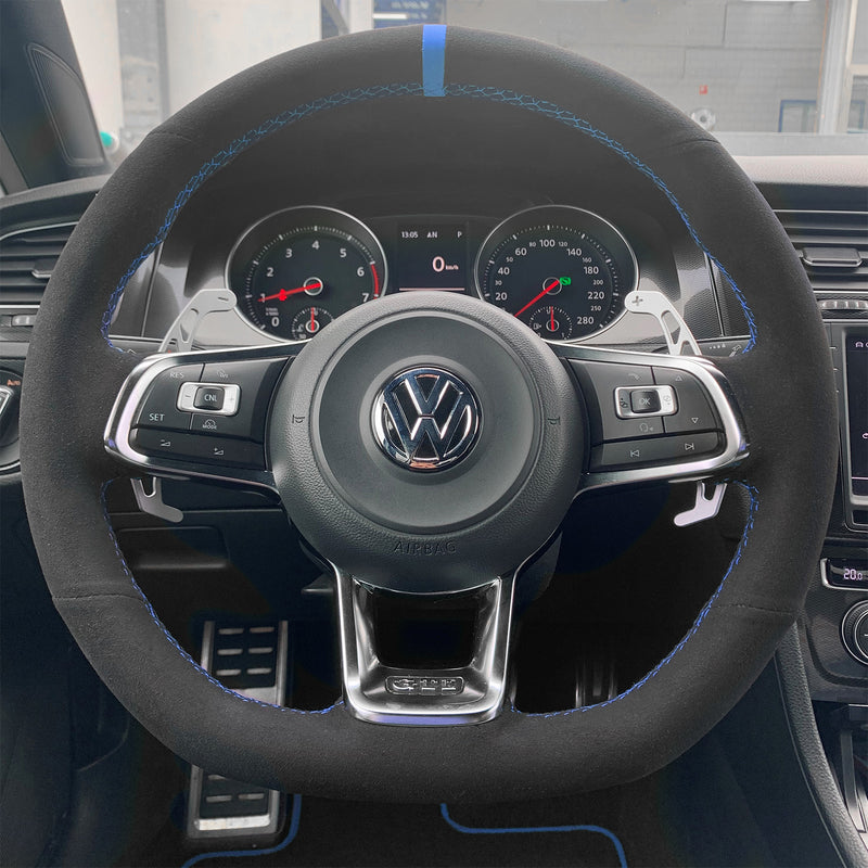JDtuning | Golf 7 Premium Alcantara stuurhoes | DSG GTI R Scirocco Passat Volkswagen – Blauw