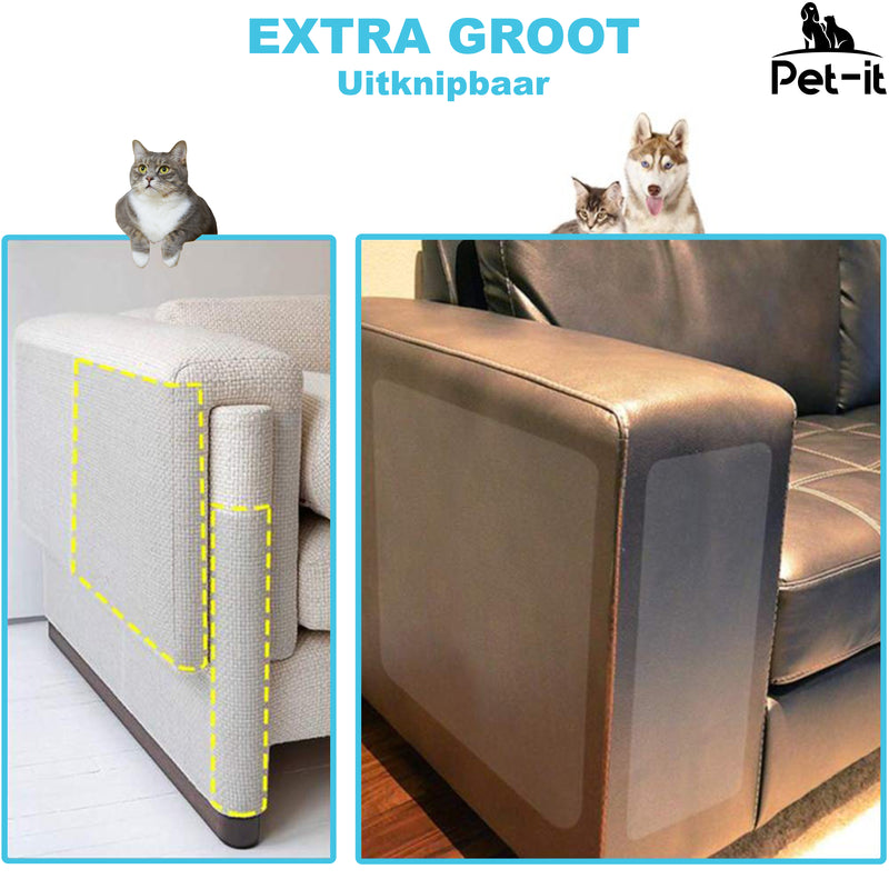 Pet-it Kratzschutz für Katzen und Hunde - 6 Stück XL - Transparent