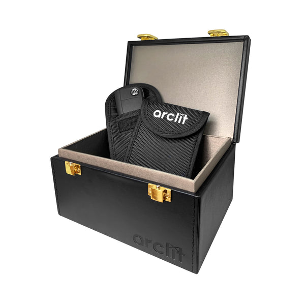 Arclit® | Autoschlüssel RFID Diebstahlschutz Box inkl. 2x Autoschlüssel Schutzhülle | Keyless Entry Sicherheitsbox | Schlüsseltresor für Auto und Motorrad