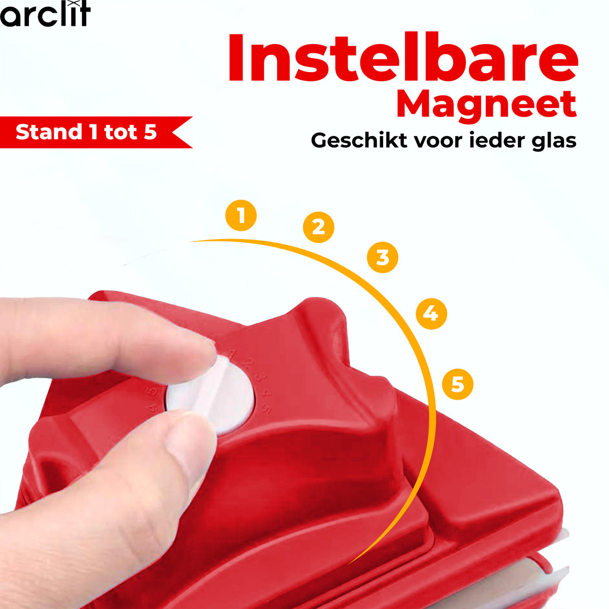 Einstellbare magnetische Fenster bürste zum Abwischen von Glas: 5-25mm, 5-30mm