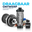 BODYIT® - Elektrische Shakebeker met Supplementen Doosje - 700ml - Lekvrije Proteïne Shaker - USB-Oplaadbare Shakebekers met Accu - Zwart