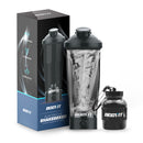 BODYIT® - Elektrische Shakebeker met Supplementen Doosje - 700ml - Lekvrije Proteïne Shaker - USB-Oplaadbare Shakebekers met Accu - Zwart