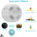 Fontaine à boire Pet-it avec 3 filtres - Chats et chiens - 2,4 litres - Blanc