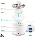 Fontaine à boire Pet-it avec 3 filtres - Chats et chiens - 2,4 litres - Blanc